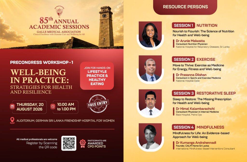 Galle Medical Association Pre-Congress Workshop 1: Well-Being in Practice